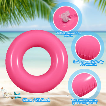 JellyArch 6 Pcs Inflatable Pool Floats 24 Inches Swim Tube Bulk for Adults Swimming Ring Pool Floaties for Beach Party Decoratio