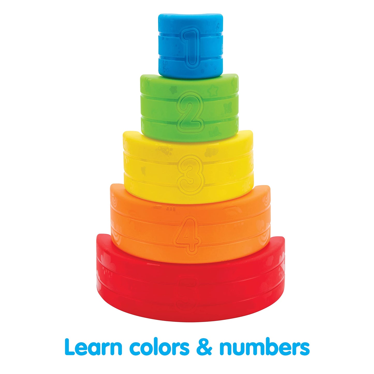 Kidoozie Musical Stack & Learn Rainbow - Stacking Activity Toy for Infants and Toddlers 6-24M - Motion Activated Lights and Soun
