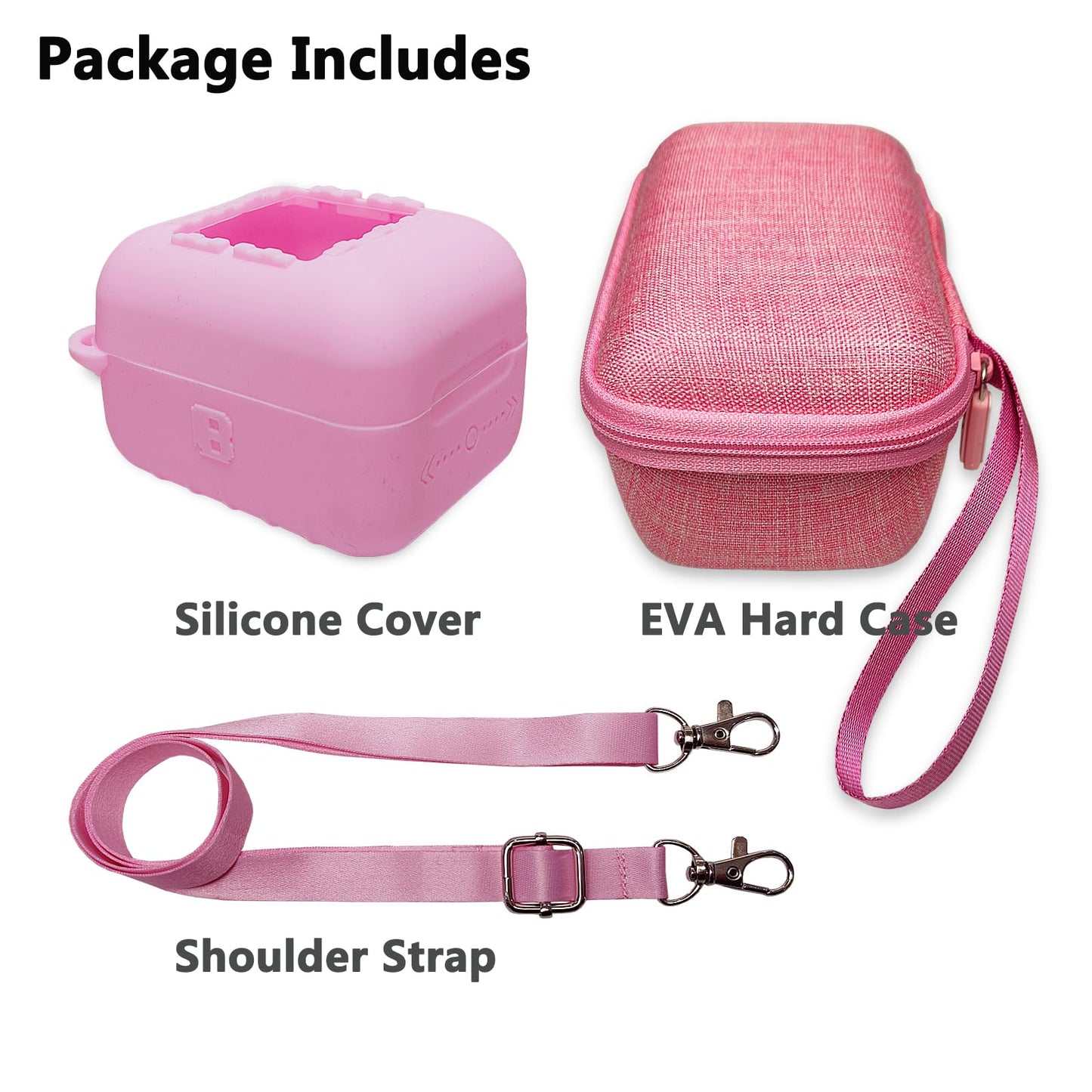 Jchpine Hard Carrying Case And Silicone Cover For Bitzee Interactive Toy Digital Pet, Protective Case For Bitzee Virtual Electronic Pets Accessories (For Original 15 Animals) (Pink)