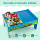 GLACER 80-Piece Train Table, Large Multipurpose Wooden Toy Activity Table Playset with Reversible Detachable Tabletop, Railway T