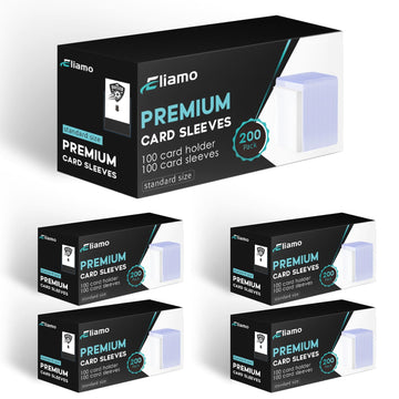 Eliamo 1000 Pack Top Loaders For Cards, 500 Pack 3X4 Hard Plastic Card Sleeves And 500 Pack Penny Card Sleeves, Baseball Card Pr