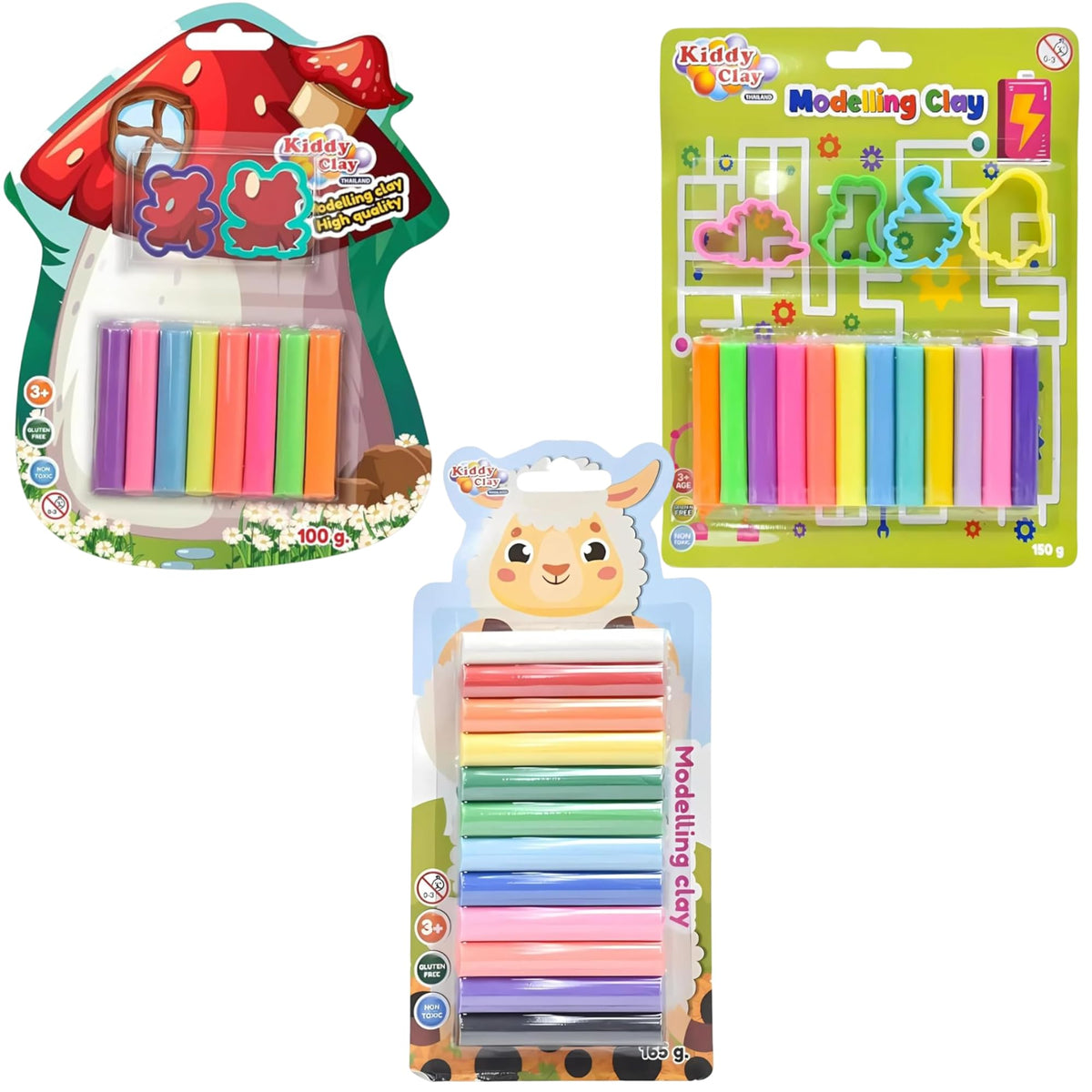 Kiddy Clay Modelling & Sculpting Clay Set For Soft & Slim Clay  Multicolor  NonSticky Material  Ideal For Arts, Crafts, And 