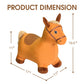HotMax Brown Inflatable Hopping Horse Toy for Toddlers, Plush Bouncy Ride-On, Ideal Birthday Gift for 18 Months to 4 Years Old