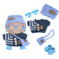 Ezcora Knitting Outfit Set for 17cm Dolls  4 Cozy Sweaters with Hats  Shoes  Glasses Bags  6.7-Inch Doll Accessories  Gift Idea (No Dolls)