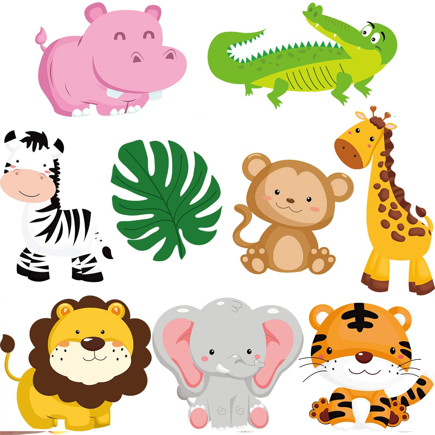 Festiko27 Pieces Jungle Themed Party Decorations, Jungle Animals Cutouts Animals Theme Party Signs Paper Cutouts For Theme Party