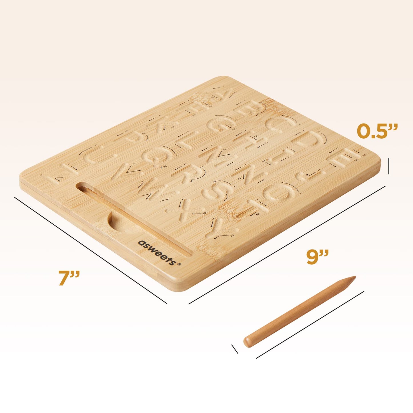 Asweets Montessori Wooden Alphabet Tracing Board,Wood Letter Practicing Board,Double-Sided Boards For Toddlers And Preschool Gif