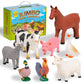 Learning Minds Set of 8 Jumbo Farm Animal Figures - Farm Animals for Toddlers Age 1-3 - Farm Toy for Kids Age 18 Months Plus - Animal Toys for Kids 1 2 3 Years Old
