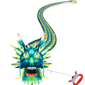 Hengda Kite Legendary Dragon Kite,Jade Dragon,For Kids And Adults,Easy To Fly,Excellent Fabric And Structure Design,Suitable For Square, Beach, Grass, Park,Excellent Gift,(35X157) In