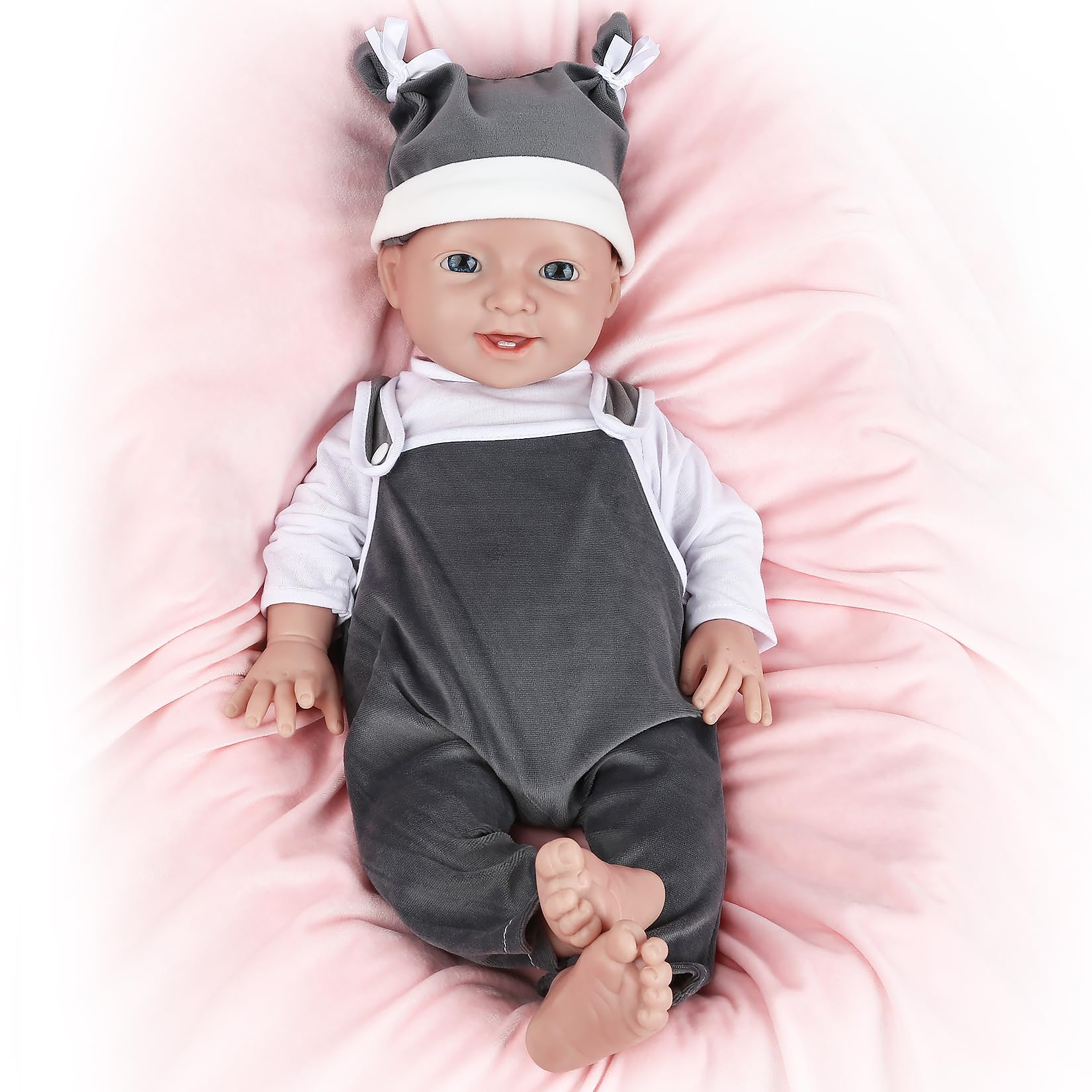 Ivita 20 Inch Platinum Full Silicone Baby Doll Boy,Not Vinyl Material Dolls,Real Baby Dolls,Soft Silicone Realistic Baby Doll