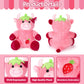 Hydren Pink Cow Stuffed Animal 9.8'' Soft Cute Strawberry Plush Animal Toy For Boys Girls Kids Toddlers Valentine'S Day Birthday