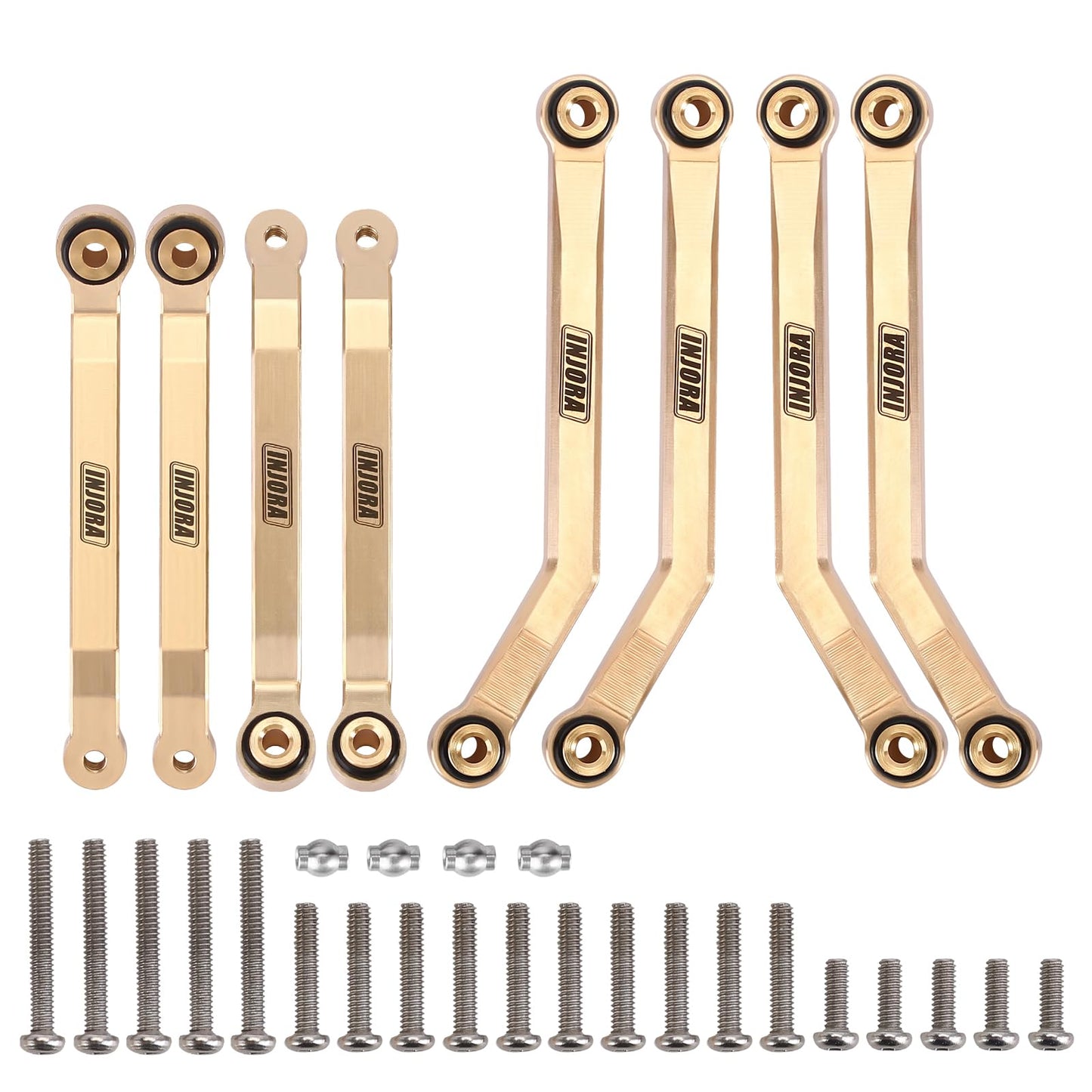 INJORA Brass High Clearance Chassis Links 39g Heavy Brass Links for FMS FCX24 1/24 Upgrade Part,8PCS (FCX24-04)