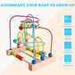 Shierdu Wooden Toys With Animals Graphics Bead Maze Game Educational Abacus Beads Circle Toys Colorful Roller Coaster Game Gift For Toddlers Kids Children Girls Boys