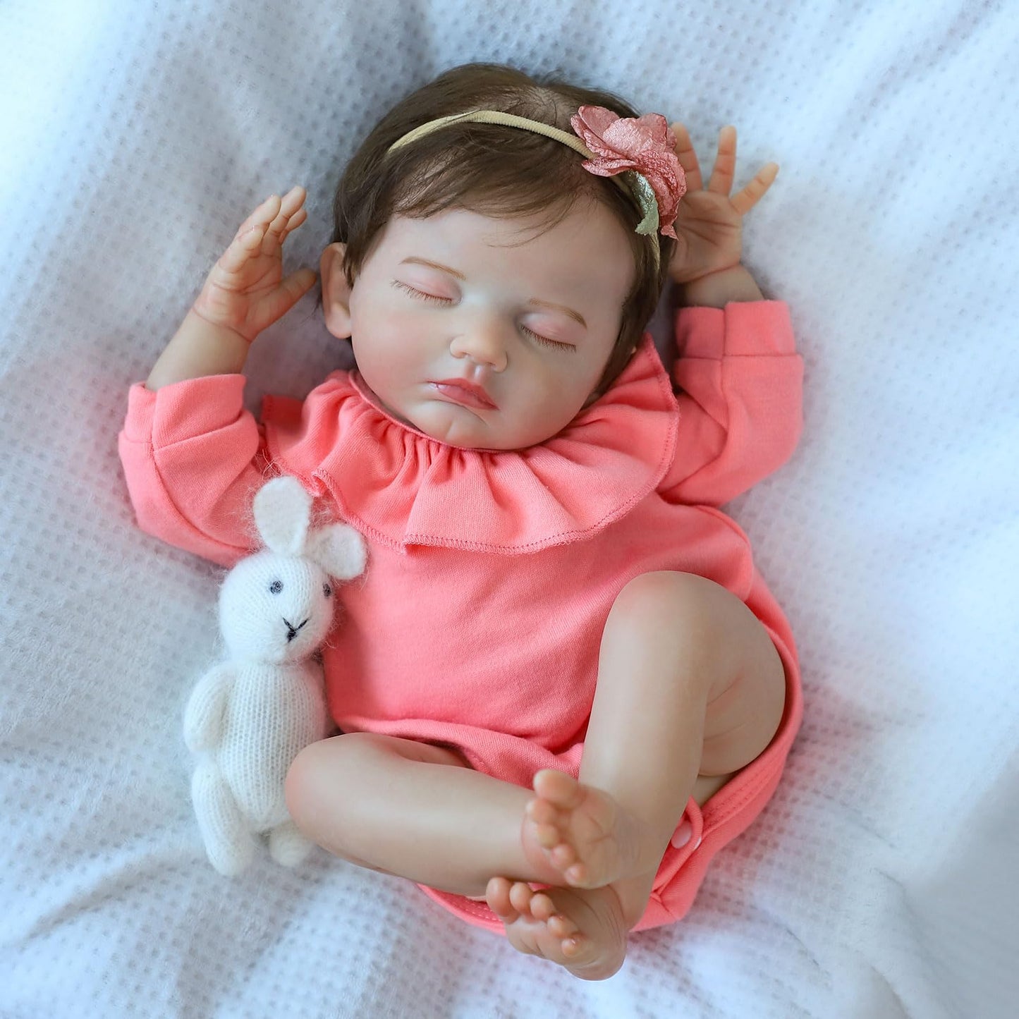 Scom Lifelike Reborn Baby Dolls - 18 Inch Realistic Newborn Baby Girl, Real Life Dolls With Soft Weighted Body, Sleeping Baby Gi