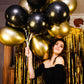 Haolongfa 12 Inch Black And Gold Balloons,60Pcs Black White And Gold Confetti Balloons,Black And Gold Latex Balloons For Graduat
