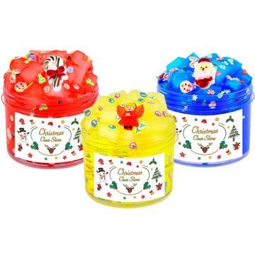 3 Pack Jelly Cube Diy Slime Kit - Super Soft Clear Crunchy Slime, Birthday Gifts & Party Favors For Girls & Boys