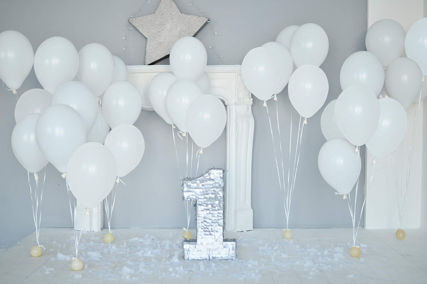 Treasures Gifted Solid White Balloons - Matte White Balloons For Party - Large White Balloons 12 Inch, White Latex Balloons - Bi