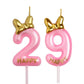 AOOLADA 29th 92nd Birthday Candles, Pink 92 29 Year Old Cake Topper Cute Number Birthday Candles, Happy Birthday Party Decoratio