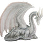 Wise Old White Dragon Collectible Serpent Drake Figurine Statue Model
