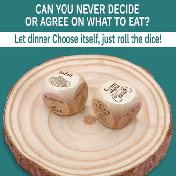 Jchcamry 2 Pcs Anniversary Wooden Food And Activity Date Night Decision Dice Decider Valentines Day Gifts For Him Her Christmas