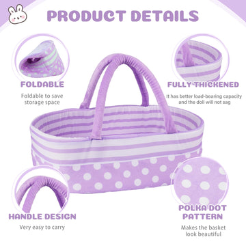 Babeside 8 Pcs Reborn Baby Doll Clothes With Bassinet For 17-22 Inch Baby Doll, Baby Doll Clothes Outfit Accessories Fit Newborn Baby Doll Girl
