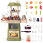 deAO Kitchen Toys for Kids Kitchen Playset Toy,Role Play Game Pretend Food and Cooking Playset (Green)