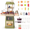 deAO Kitchen Toys for Kids Kitchen Playset Toy,Role Play Game Pretend Food and Cooking Playset (Green)