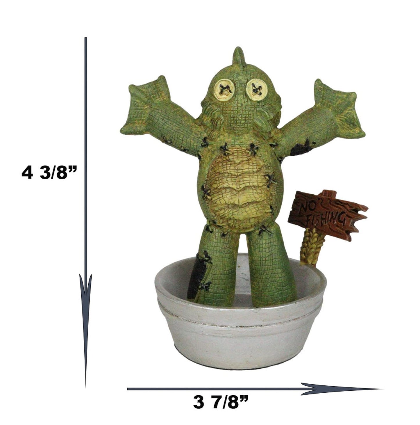 Ebros Day Of The Dead Pinheadz Monster With Voodoo Stitches Figurine Halloween Collectible Toy Statue Fantasy Mythical Beings Undead Apocalypse Horror Icon (Gill Man The Creature)