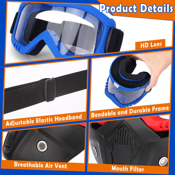 Pokonboy 2 Pack Tactical Mask With Goggles Compatible With Nerf Rival, Apollo, Zeus, Khaos, Atlas, & Artemis Blasters Rival Mask