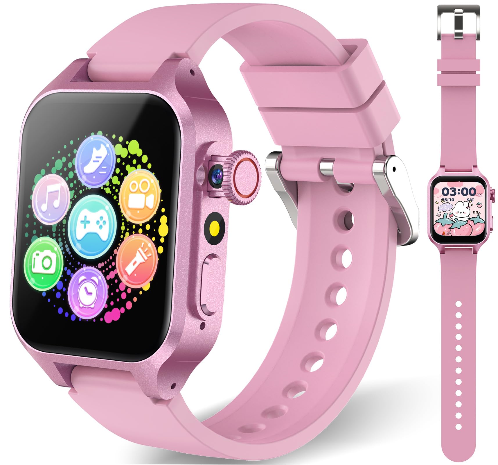 Smart Game Watch for Kids with 32 Games, Telescopic Camera, Pedometer, Alarm, Video, Music, Auidobook, Learn Card, Parental Cont