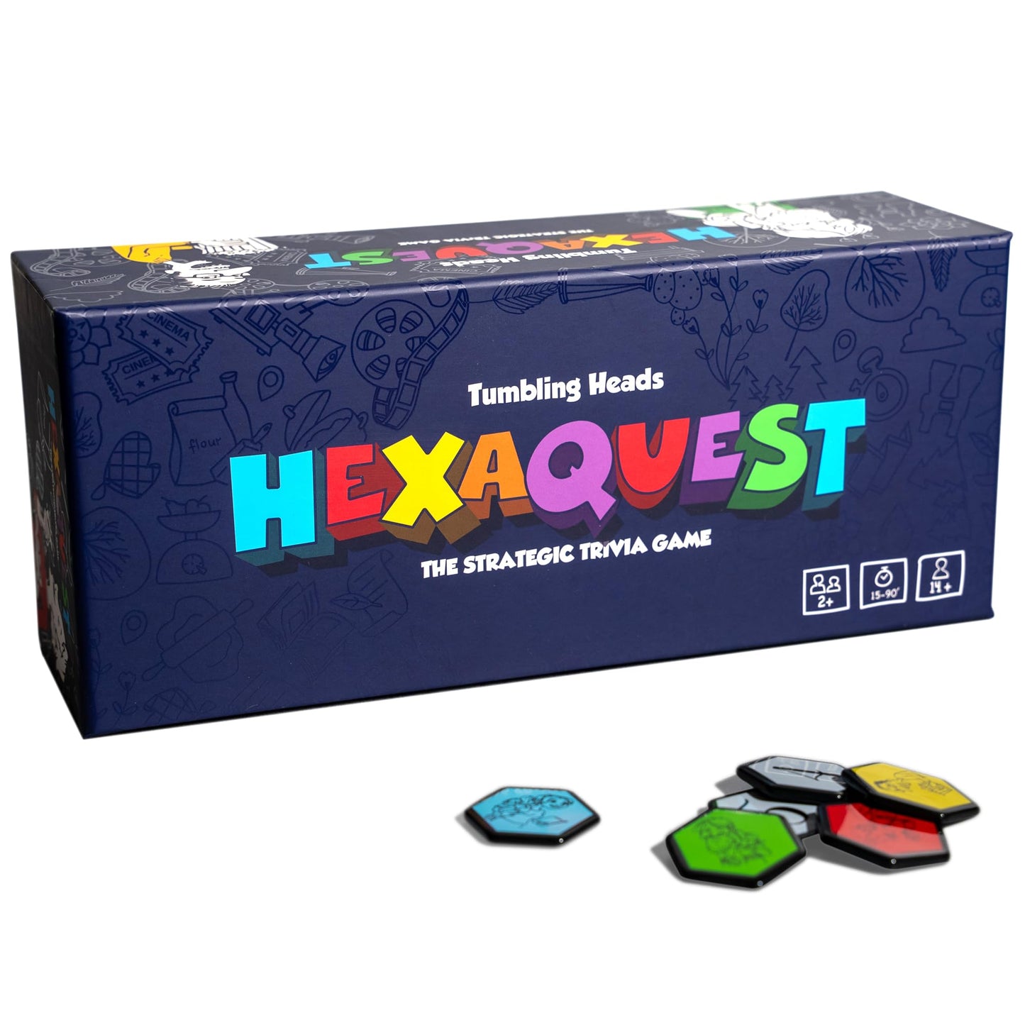 Hexaquest: The Strategic Trivia Board Game – 1500 Questions, 6 Categories, 65 Hexagon Tiles, Premium Bag – Fun, Quick To Learn, Perfect For Game Nights, Families & Parties