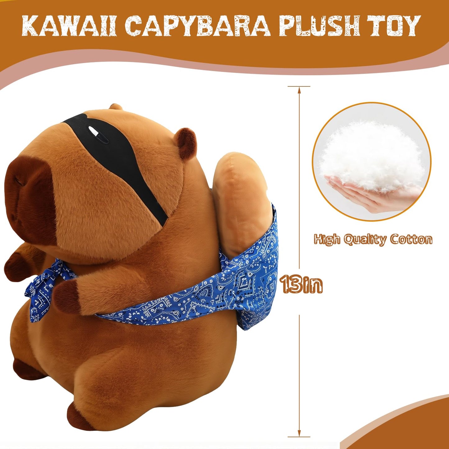 NXNYNZ Cute Capybara Carrying Bread Plush Toy Soft Capybara Stuffed Animal Toy for Girls Kids mature-themed Birthday Gift 13.5 Inch (Cute Capybara Plush Toy)