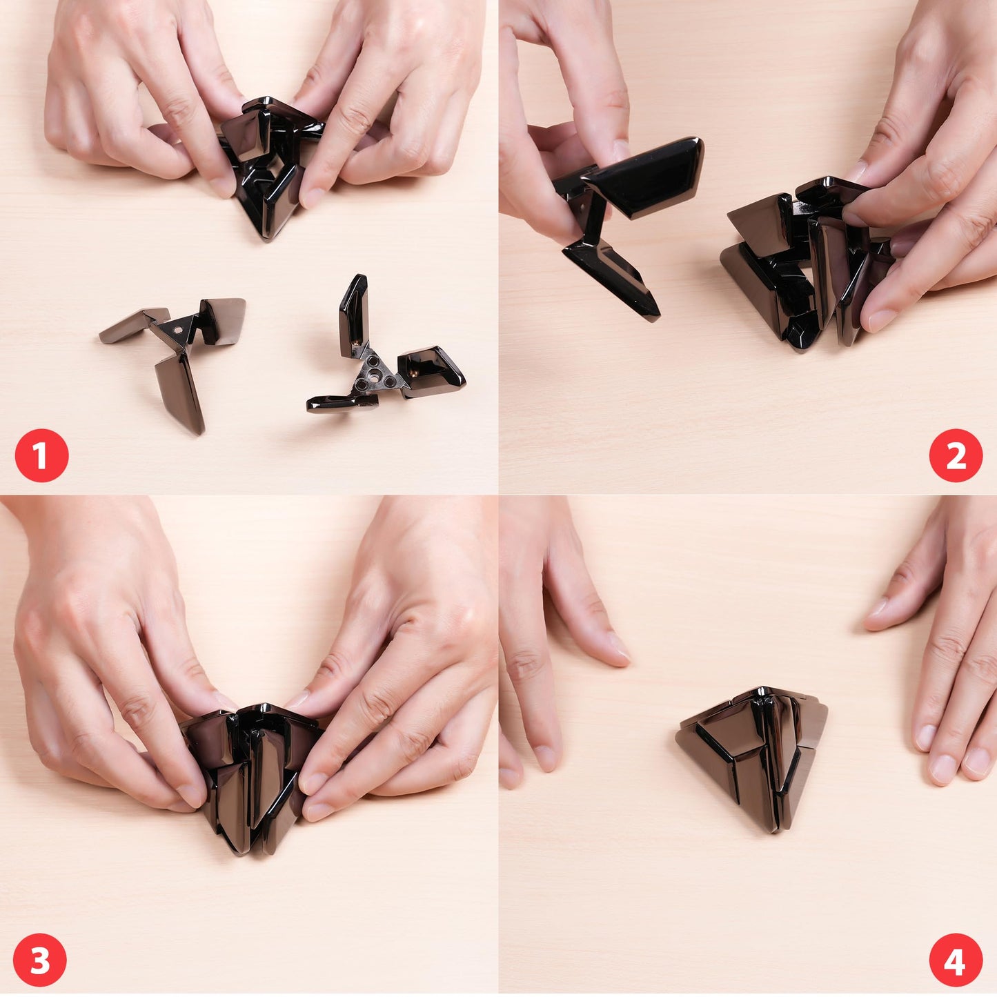 Metal Puzzles 3D-Brain-Teaser Toys: Cool Gadgets Stuff Box Puzzles Toy for Kid Children Teen mature-themed  ADHD Tools Stress Relief Gift for Office Home School Christmas Triangular Cube