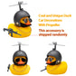 Wonuu Rubber Duck Car Ornaments Cool Yellow Duck Car Dashboard Decorations Squeaky Glasses Duck With Propeller Helmet For Car Ccessories Dashboard (Y-Black And White Grid)