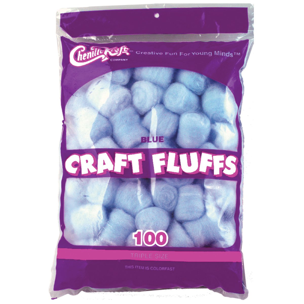 Creativity Street FLUFF4OZ-6401 Craft Fluffs (100 Pack), 4 oz, Blue