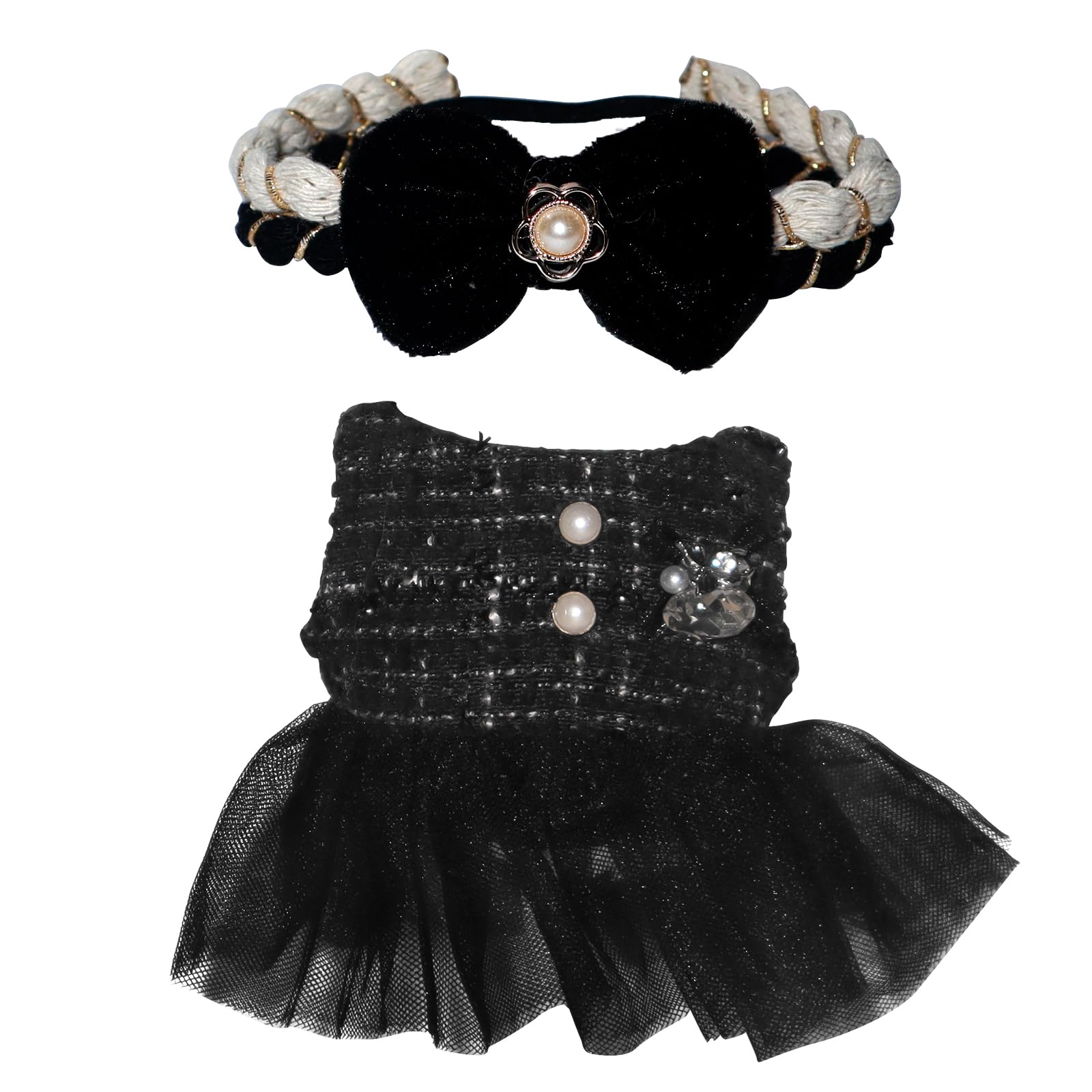 17cm Doll Clothes   17cm Clothes Skirt Set 2 Piece Set enhanced Fashion Dresses with +Bow Headpiece Outfit enhanced Fashion Cute Labb Doll Accessories (NO Doll) (NO Doll)(Style C)