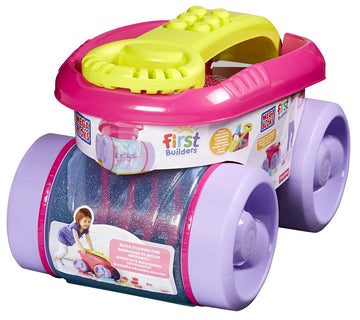 Mega Bloks Building Toy Blocks For Toddlers 1-3, Block Scooping Wagon Learning Toy With Storage - Pink