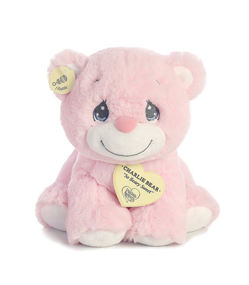 Aurora® Inspirational Precious Moments™ Charlie Bear Stuffed Animal - Cherished Memories - Enduring Comfort - Pink 8.5 Inches