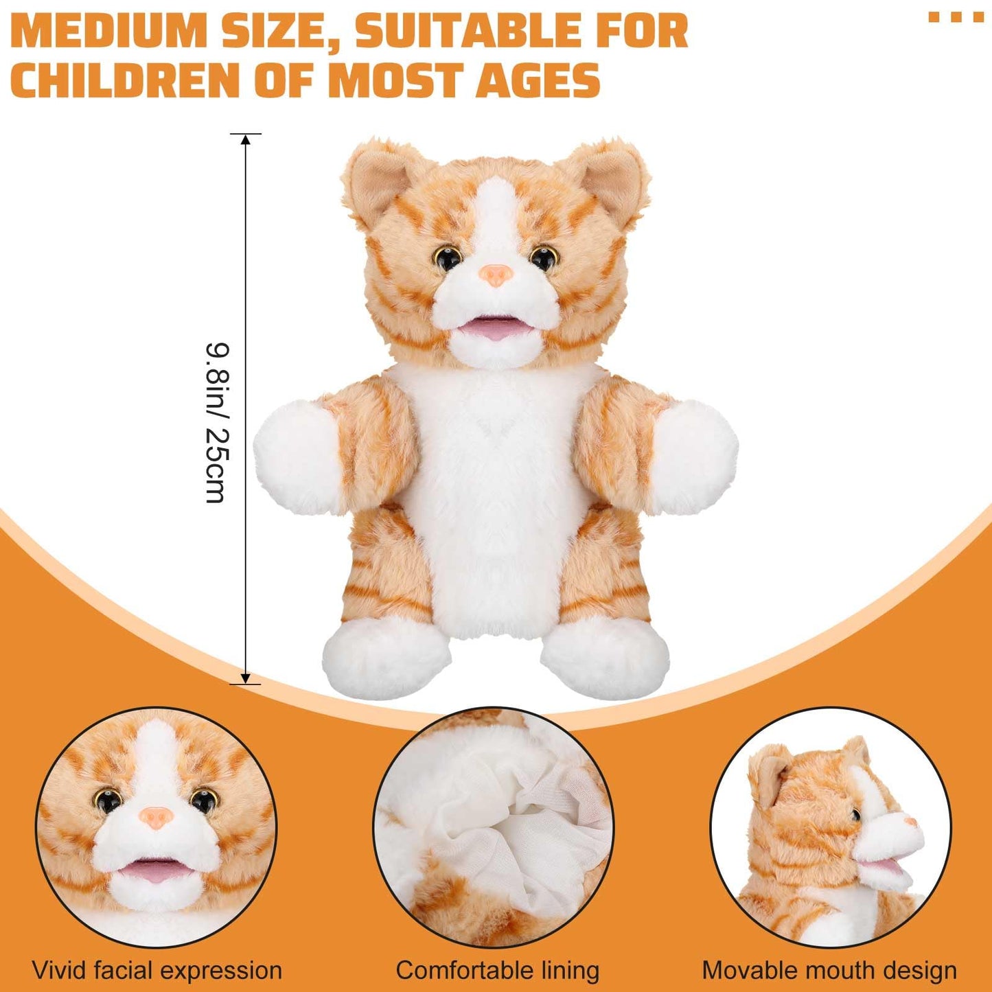 Liliful 6 Pieces Animal Hand Puppets Kids Hand Puppets With Working Mouth Animal Puppets Toddler Animal Plush Toy For Show Theater Birthday Easter Basket Stuffers (Cute Animal)
