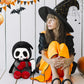 Specialyou 10'' Otto Reaper Plush Toy, Halloween Skull Grim Reaper Stuffed Animal With Black Cape And Detachable Reaper Scythe,