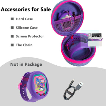 Xegimor Silicone Cover And Carrying Case For Tamagotchi Uni Interactive Virtual Pet, Screen Protector For Tamagotchi Uni Watch D