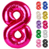 Hot Pink Number 8 Balloon 40 Inch, 8 Balloon Number, 8Th Birthday Decorations, Hot Pink Party Supplies For Boys Girls