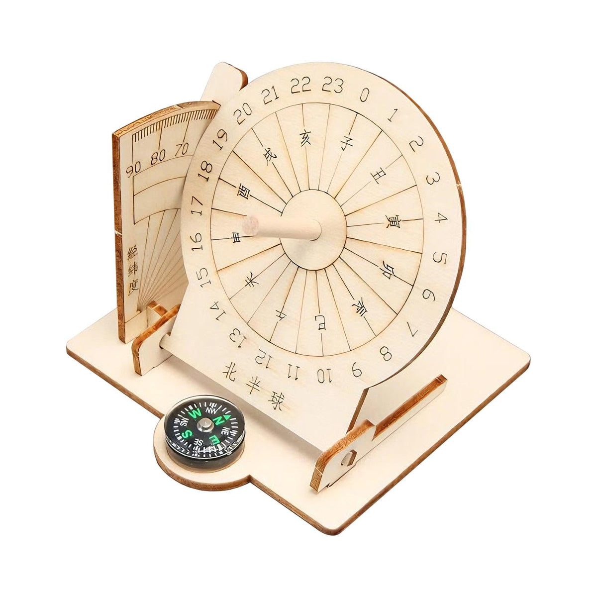 Bnf Wooden Sundial Clock Model Ancient Timer Teaching Projects For Kids StudentsToys & Games/Learning & Education/Early Develop