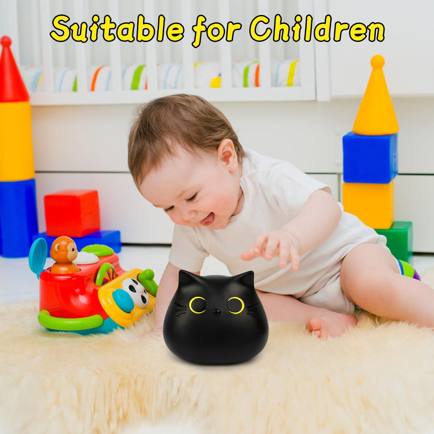 Nigoways Piggy Bank For Kids,Unbreakable Coin Bank For Boys,Money Banks With Box Gifts For Birthday,Christmas,Baby Shower (Small Black-Cat)
