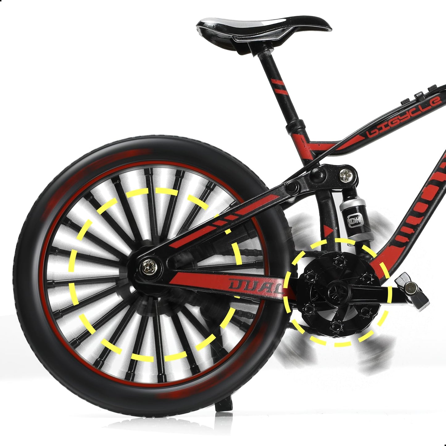 Risopen 1:8 Scale Die-Cast Alloy Mini Mountain Bike Bicycle Model Toy Finger BMX Gift Desktop Decoration Crafts for Cycling Lovers(Red)