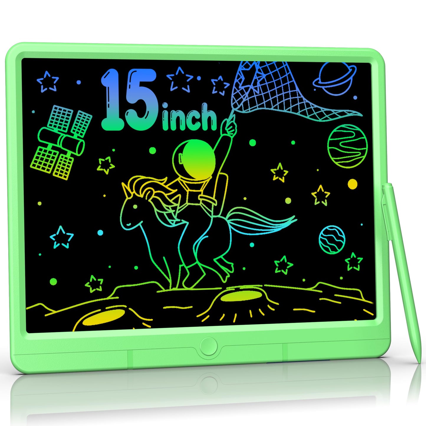 Lcd Writing Tablet 15 Inch, Colorful Erasable Doodle Board Drawing Pad, Magic Drawing Tablet For Kids Toddler, Reusable Electron