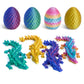 Flavery 4 Pack 3D Printed Dragon Egg, Small Eggs With Dragon Inside, Articulated Crystal Dragon Fidget Toy, Desk Decor Pet, Myst