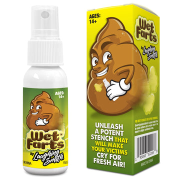 Laughing Smith - Wet Farts - Potent Stink Spray - Extra Strong Stink - Hilarious Gag Gifts & Pranks For Adults Or Kids - Prank Stink Stuff - Non Toxic - Smells Like Really 'Bad' Gas