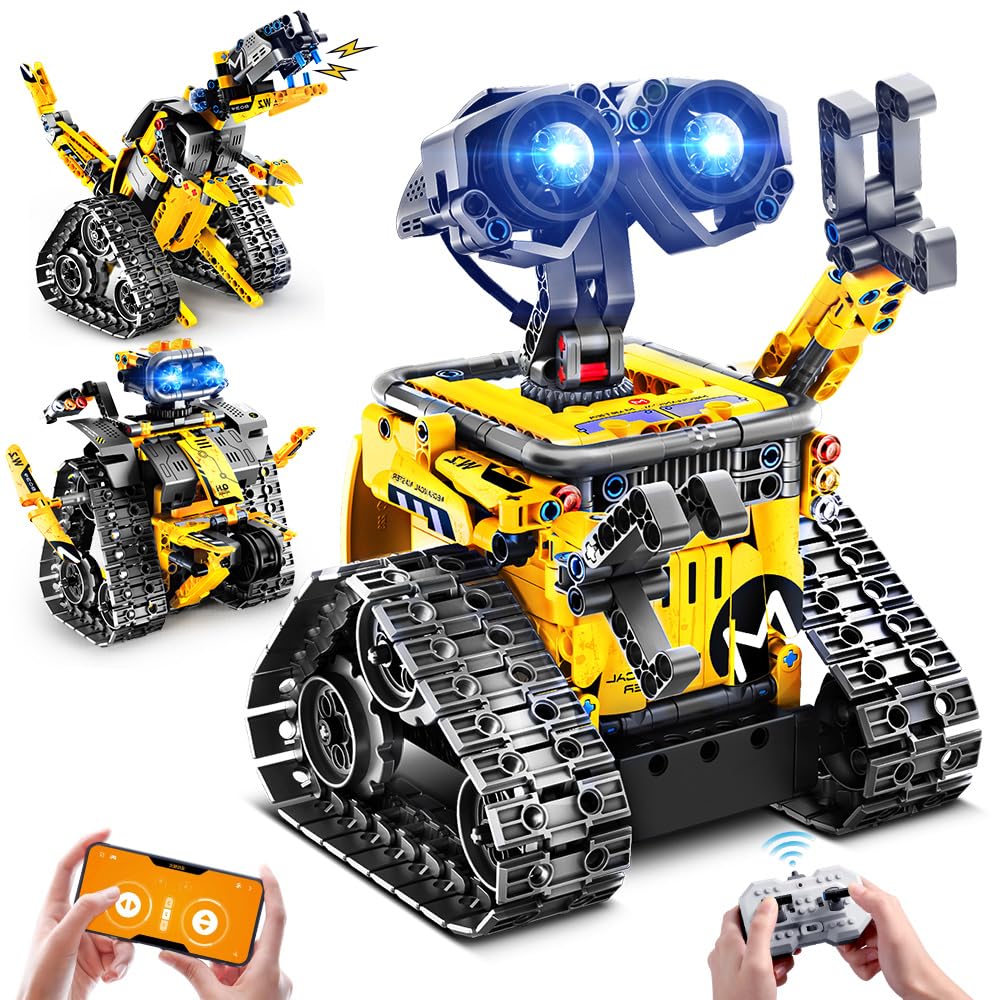 INSOON Robot Toys for Kids Building Set, 520 PCS App & Remote Control Robotics Kit 3-in-1 RC Wall Robot/Engineer Robot/Dinosaur 