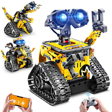 INSOON Robot Toys for Kids Building Set, 520 PCS App & Remote Control Robotics Kit 3-in-1 RC Wall Robot/Engineer Robot/Dinosaur 
