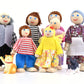 Jzszera Wooden Dollhouse People, 2-4 Inches Doll House Dolls Family With 2 Pets (Dog And Cat)